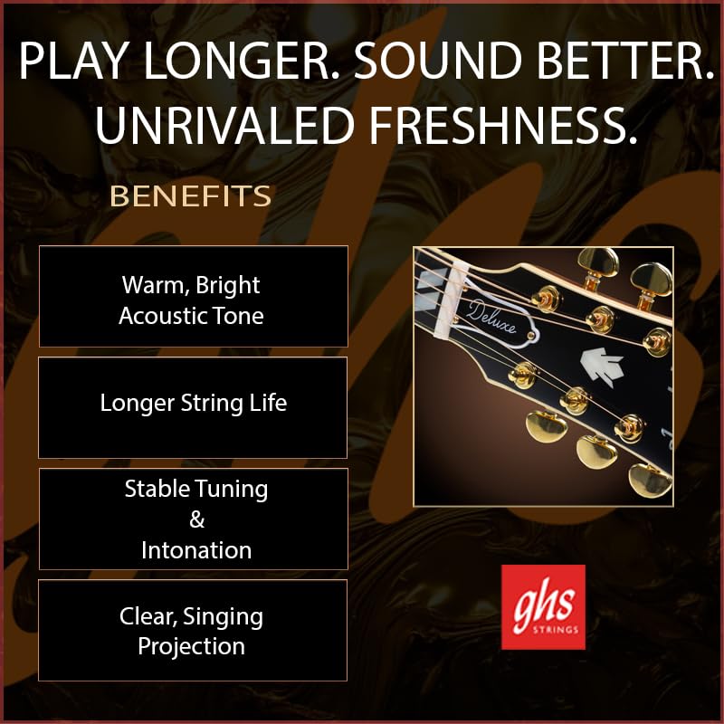 GHS Strings GHS Americana â€“ Acoustic Guitar Strings â€“ Phosphor Bronze â€“ Brass-Plated Core â€“ Cryogenically Treated â€“ Warm, Bright Tone â€“ USA Made â€“ Nitro-Pack â€“ S435 â€“ Medium 13-56 - Image 3